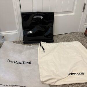 🖤 Helmut Lang Black Patent Leather Flap Purse 🖤